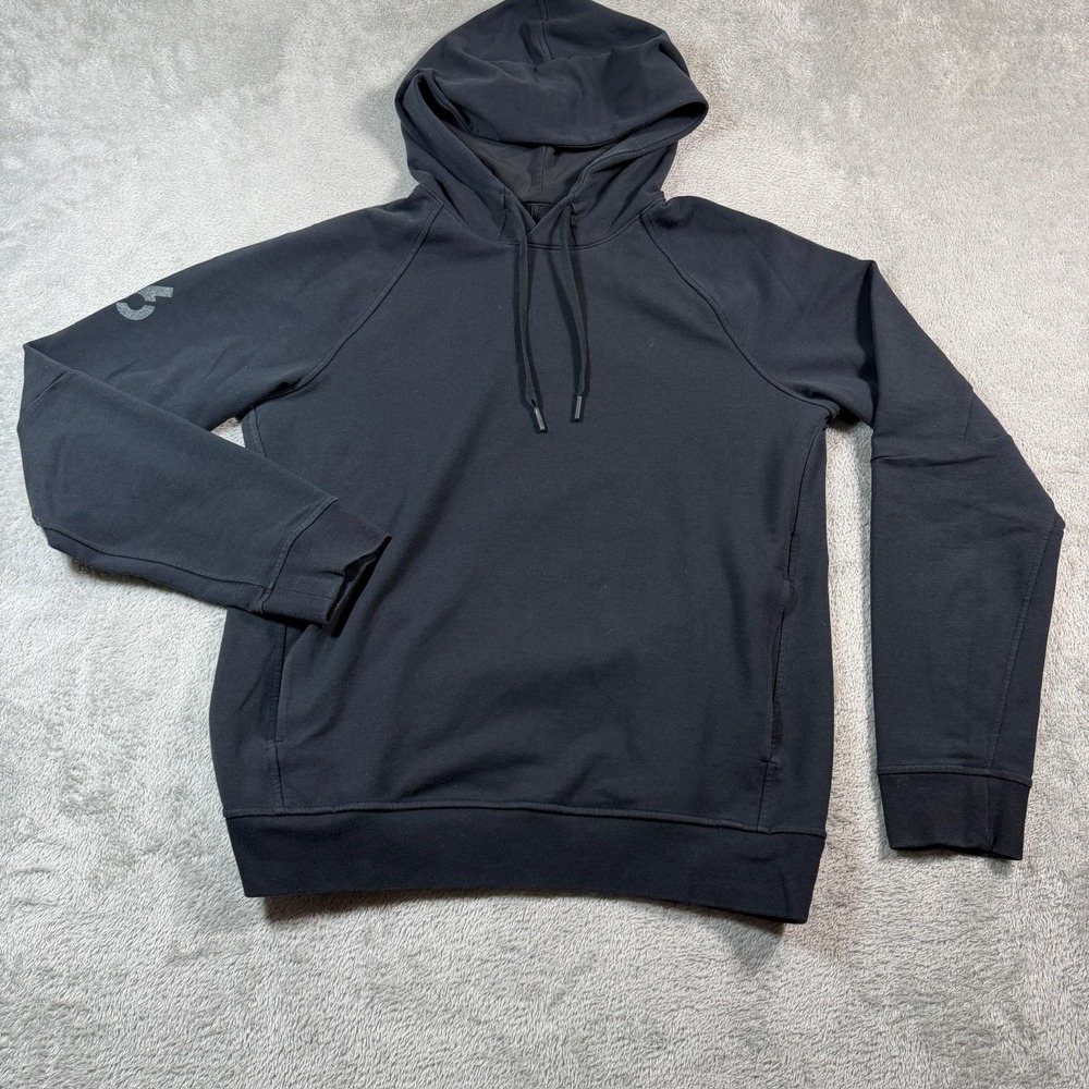 Lululemon City Sweat Pullover Hoodie Mens Small Black‎ Raglan Wicking Branded